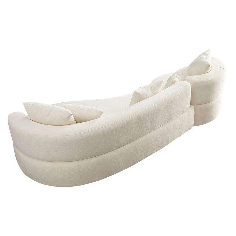 Modern 2 in 1 Sectional Curved Rotatable Sofa Couch, Swivel 360 Comfy 4-Seat Upholstered Sofa