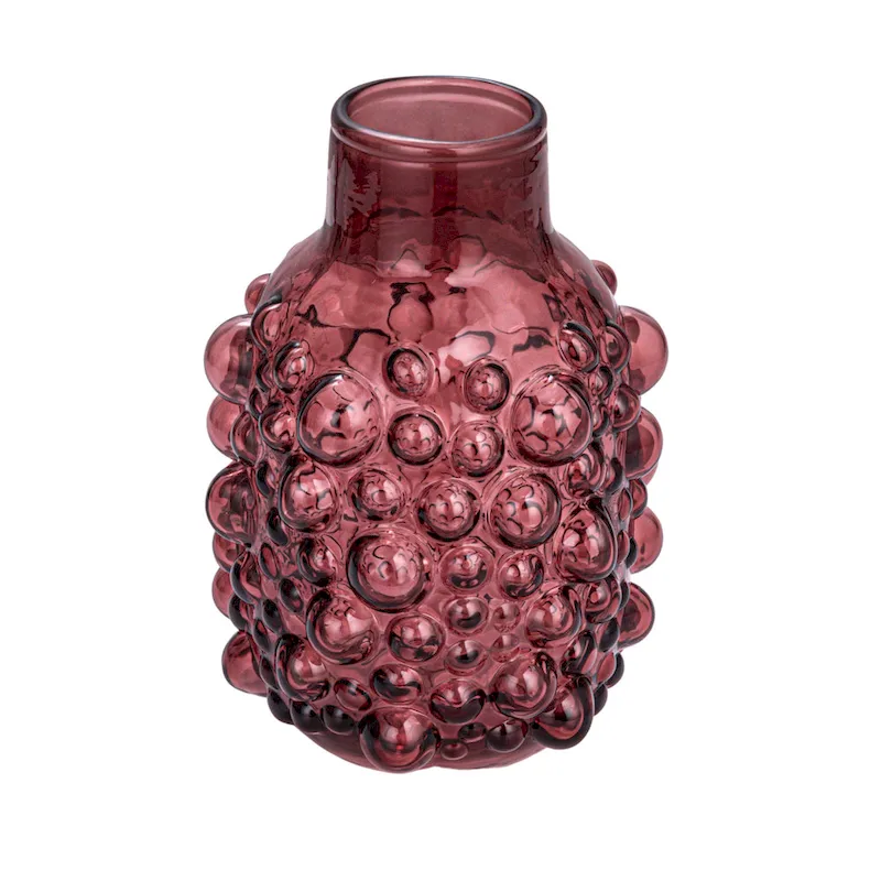 Glass Vase with Raised Dots