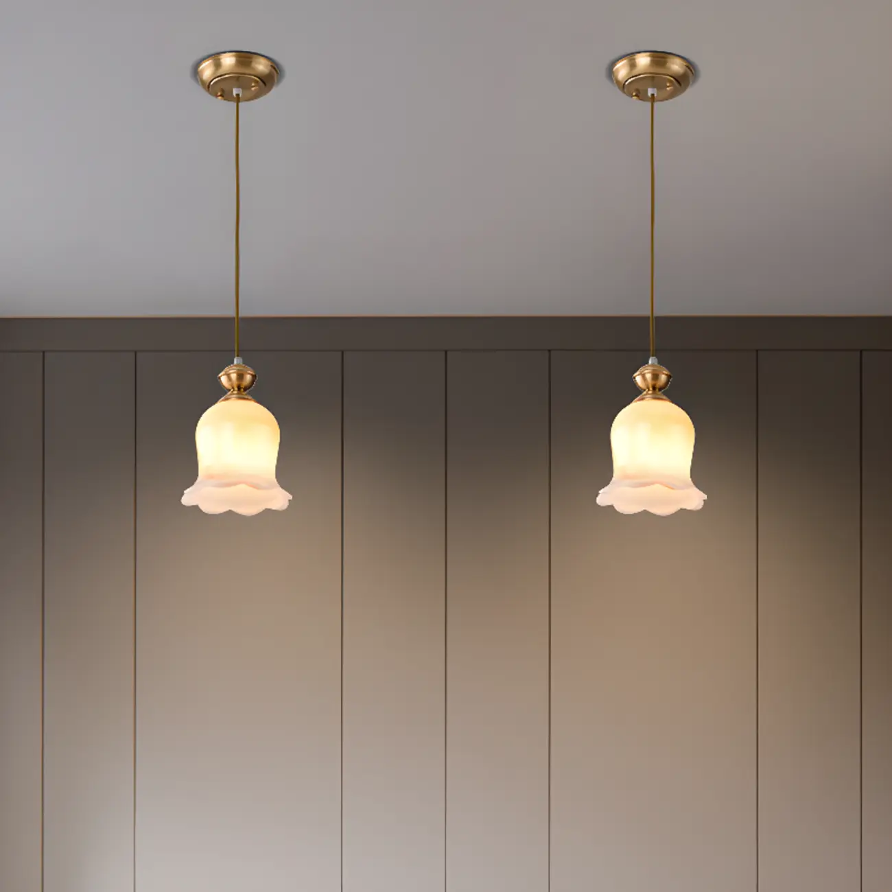 Indoor Clear Glass Pendant Lights Fixture with Adjustable Height