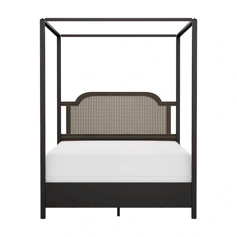 Hillsdale Furniture Melanie Wood and Metal Canopy Bed, Oiled Bronze