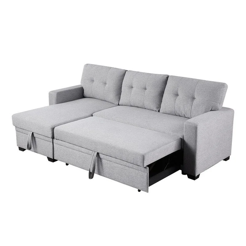 Upholstered Pull out Sectional Sofa with Chaise