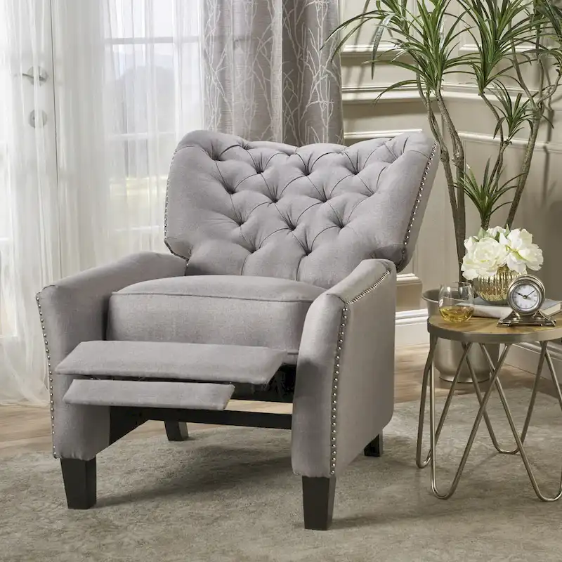 Cerelia Tufted Fabric Recliner by