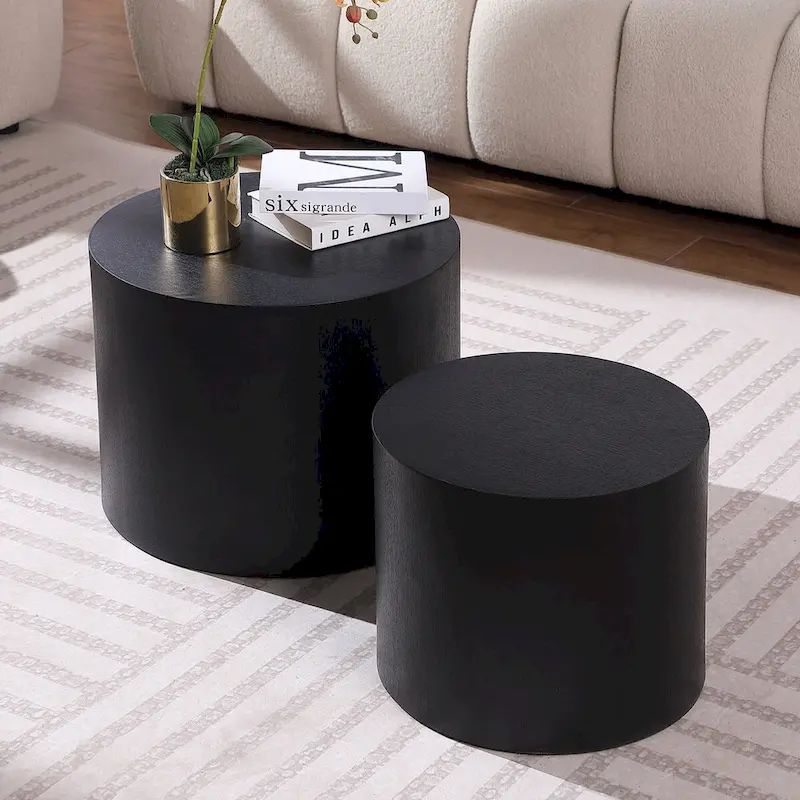 Veneer side table coffee table set of 2