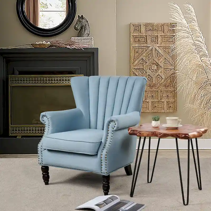 Greenage Live Edge Wood Coffee Table 4 Panels Table with Hairpin Legs