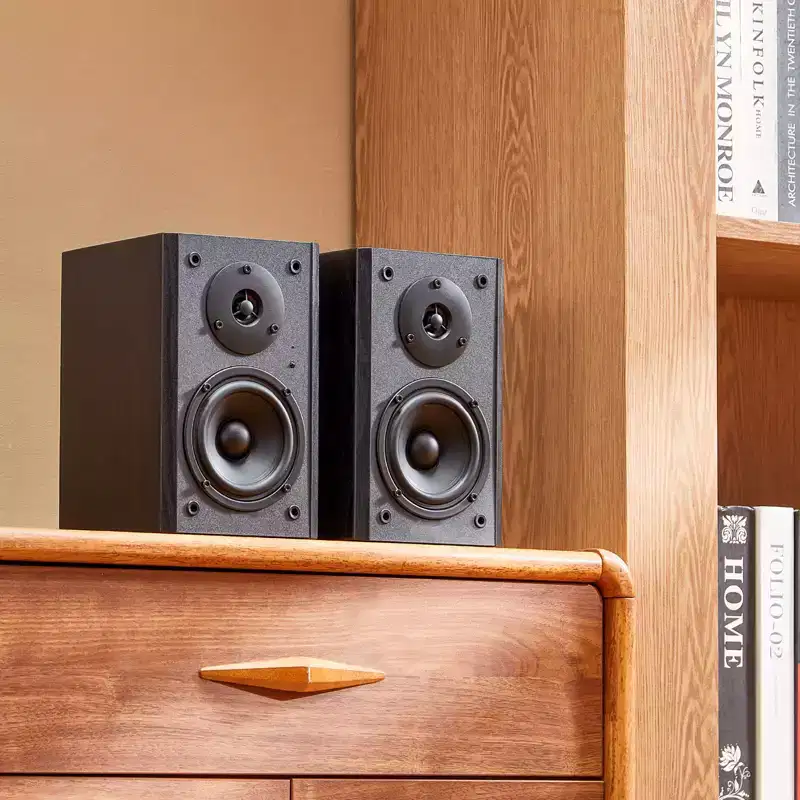 VEVOR Powered Bookshelf Speakers, 20W x 2, Active Studio Monitor Speaker, 4 Woofer, Adjustable Volume and Audio, Black