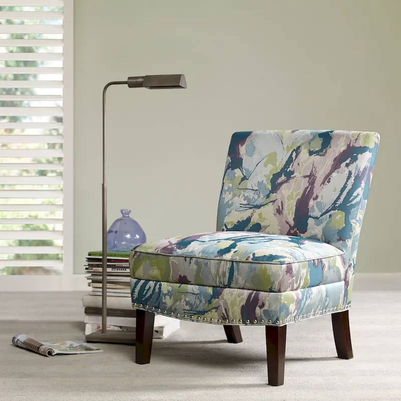 Alex Artistic Print Armless Slipper Accent Chair