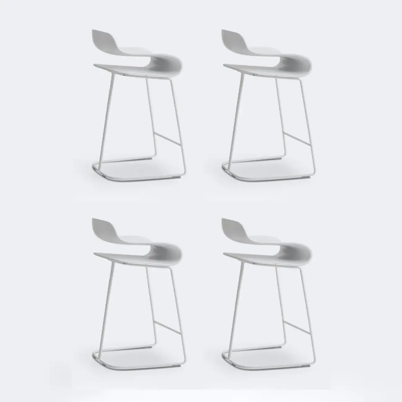 Industrial Plastic Steel Frame Low Back Armless Bar Stool