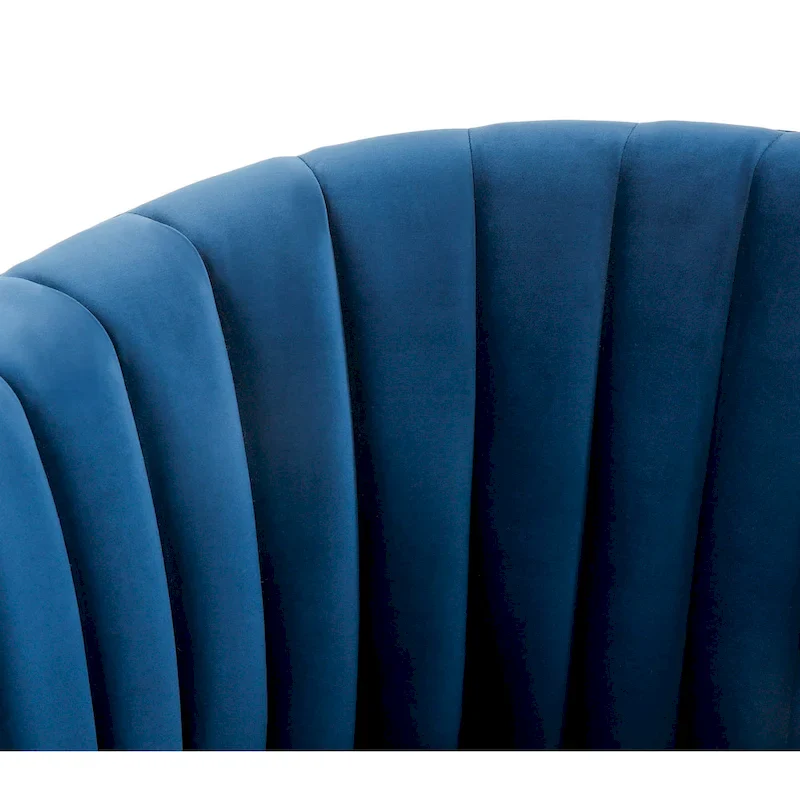 SAFAVIEH Couture Matejka Swivel Channel Tufted Barrel Chair - 28 W x 31 L x 30 H - 28Wx31Dx30H