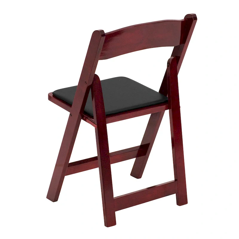 Vinyl-padded Wood Folding Chair (Set of 4)
