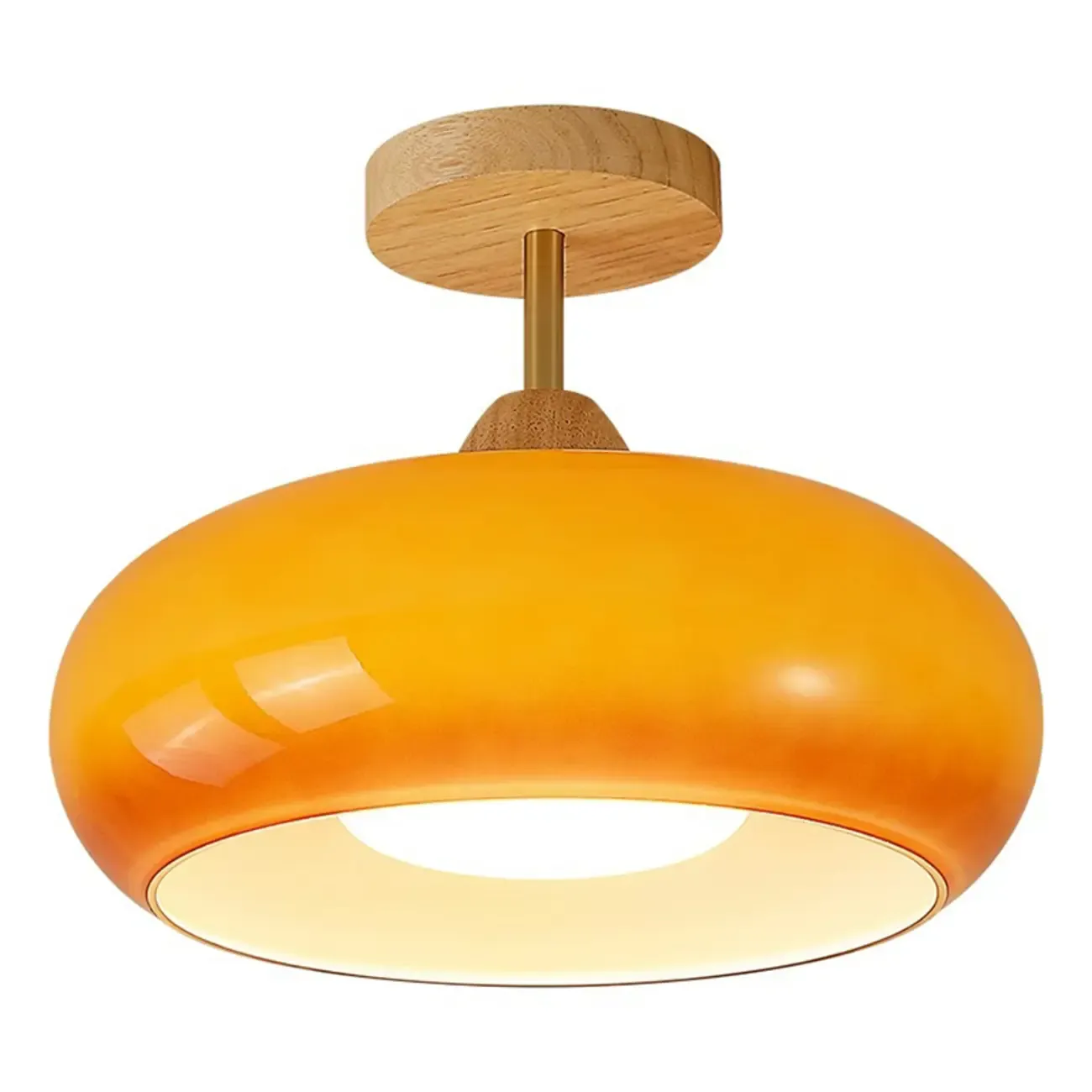 Modern Mini Semi Flush Mount Ceiling Light with Drum Shape