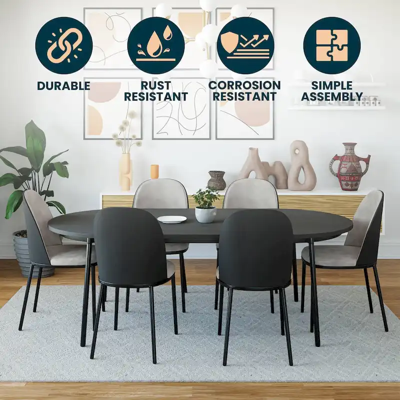 LeisureMod Tule Dining Side Chair with Upholstered Seat and Back