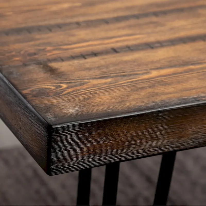 Industrial Style 6-Piece Dining Set with Rectangular Table, 4 Linen Upholstered Chairs and Bench