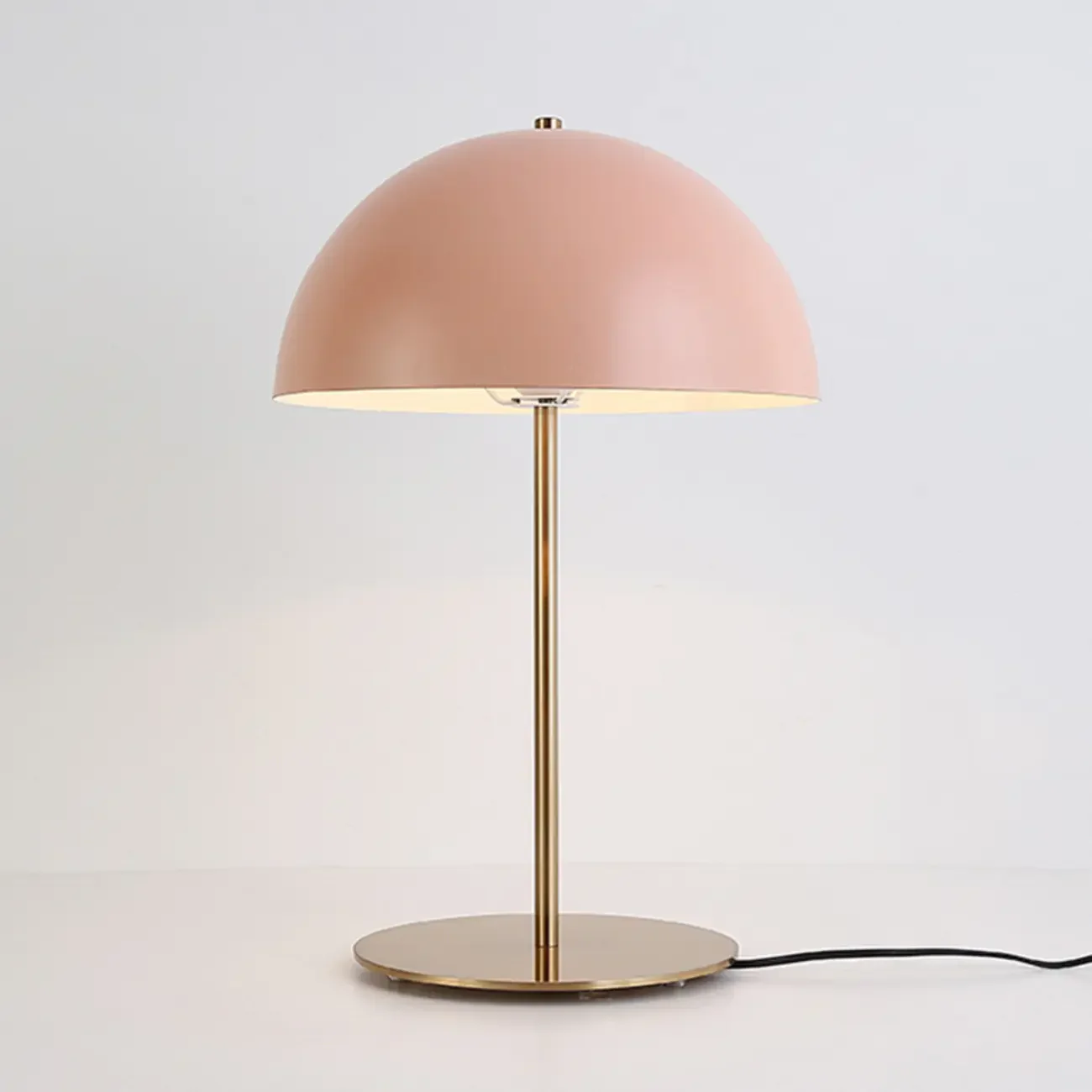 Macaron Iron Dome Shade Metal Table Lamp Plug in Electric