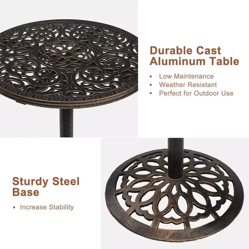 Karl Home | 40-Inch Metal Patio Bar Table