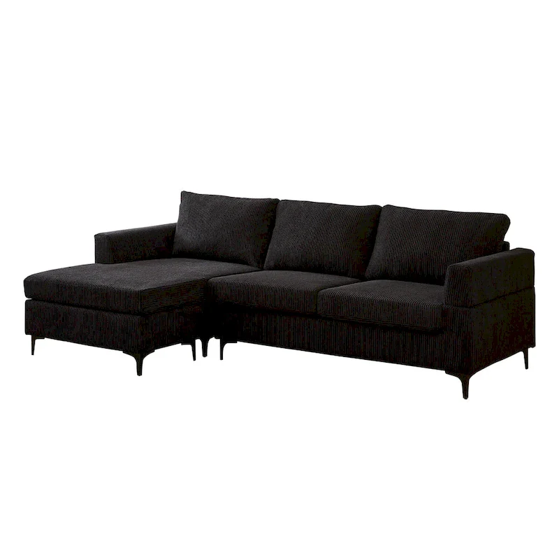 L-Shaped Reversible Chaise Sofa - Polyester Fabric - 3 Seater