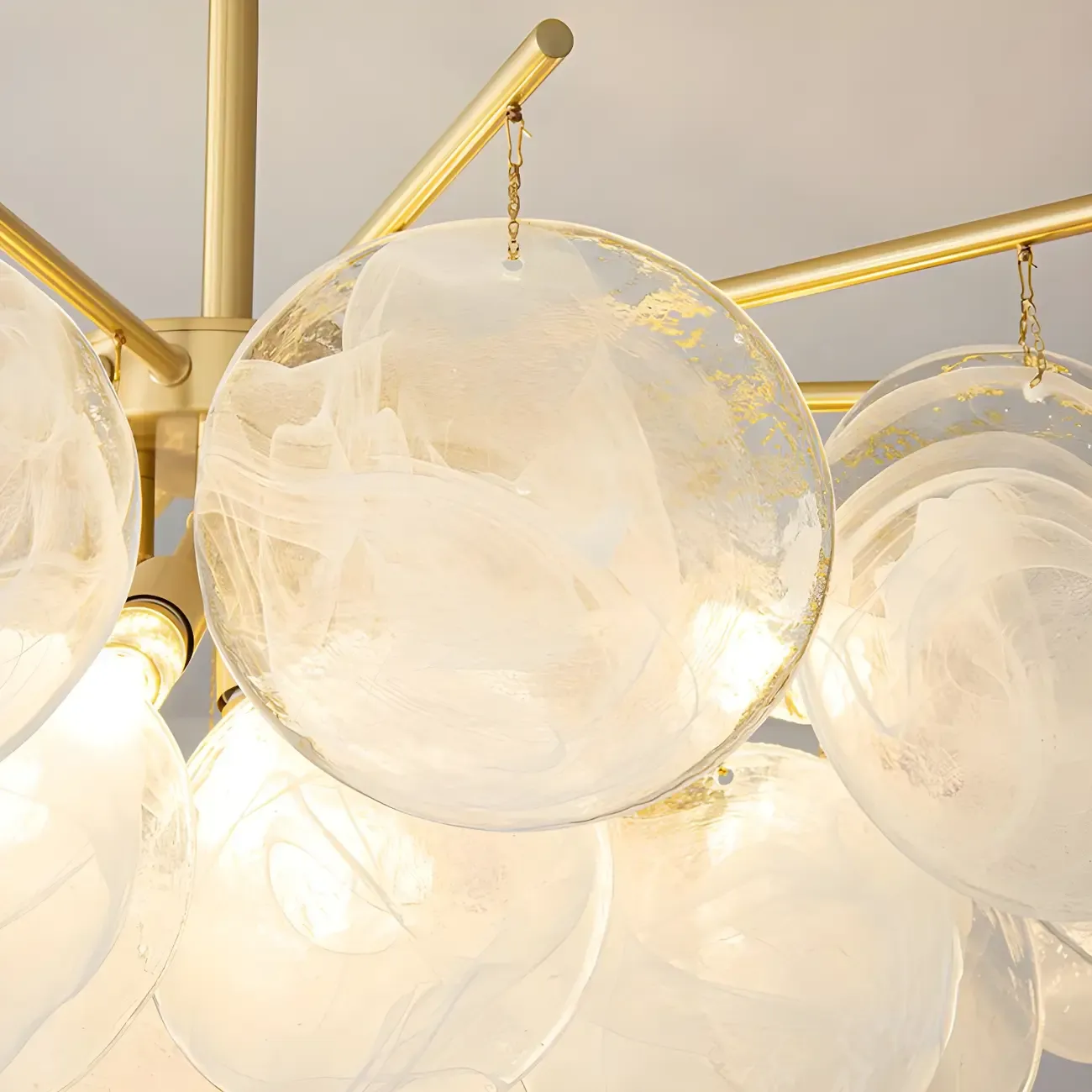 Modern Metal Ambient Glass Chandelier