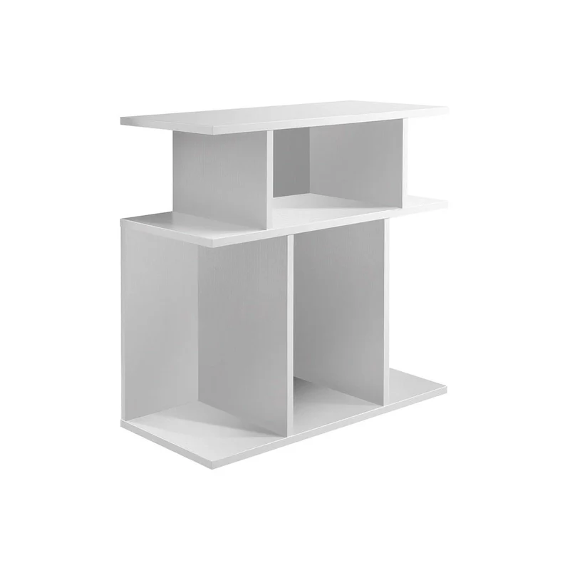 24 White Wood End Table With Six Open Shelves - 11.75