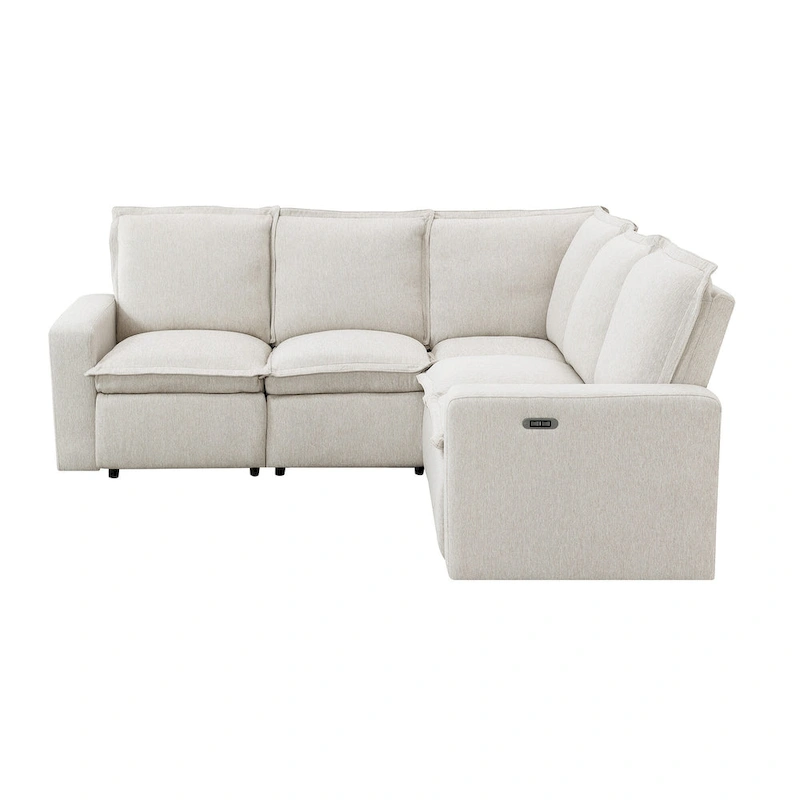 89.76 L-Shaped 5-Seater Sofa with Recliner