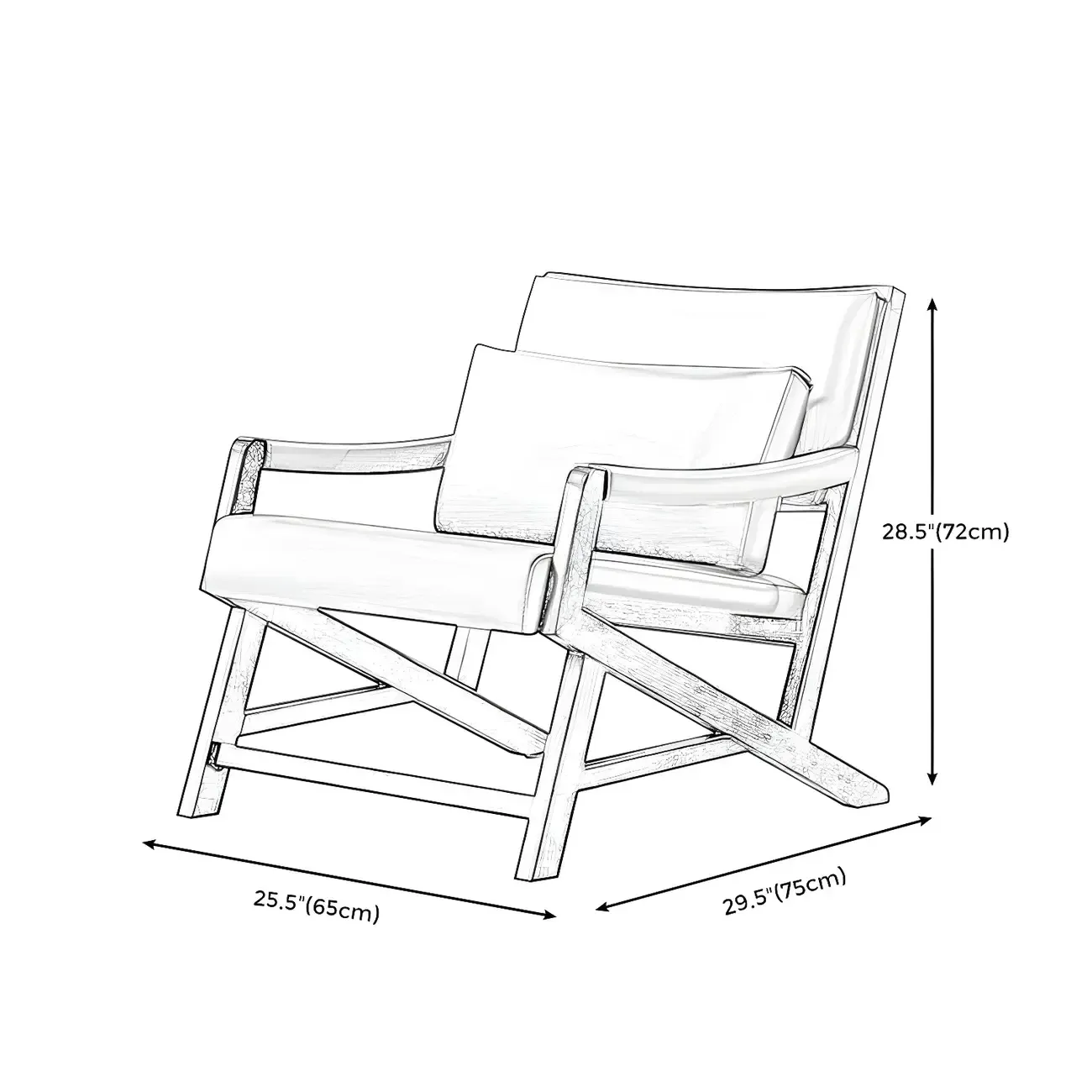 Modern Faux Leather Lounge Chair with Pillow Back