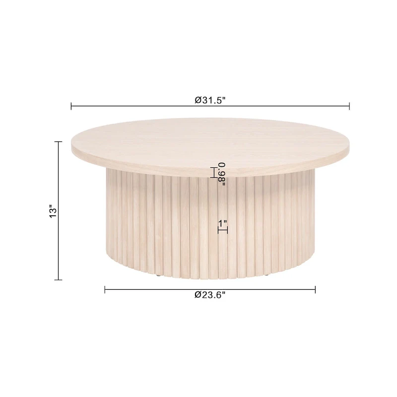 Kendrick Fluted Low Profile Coffee Table