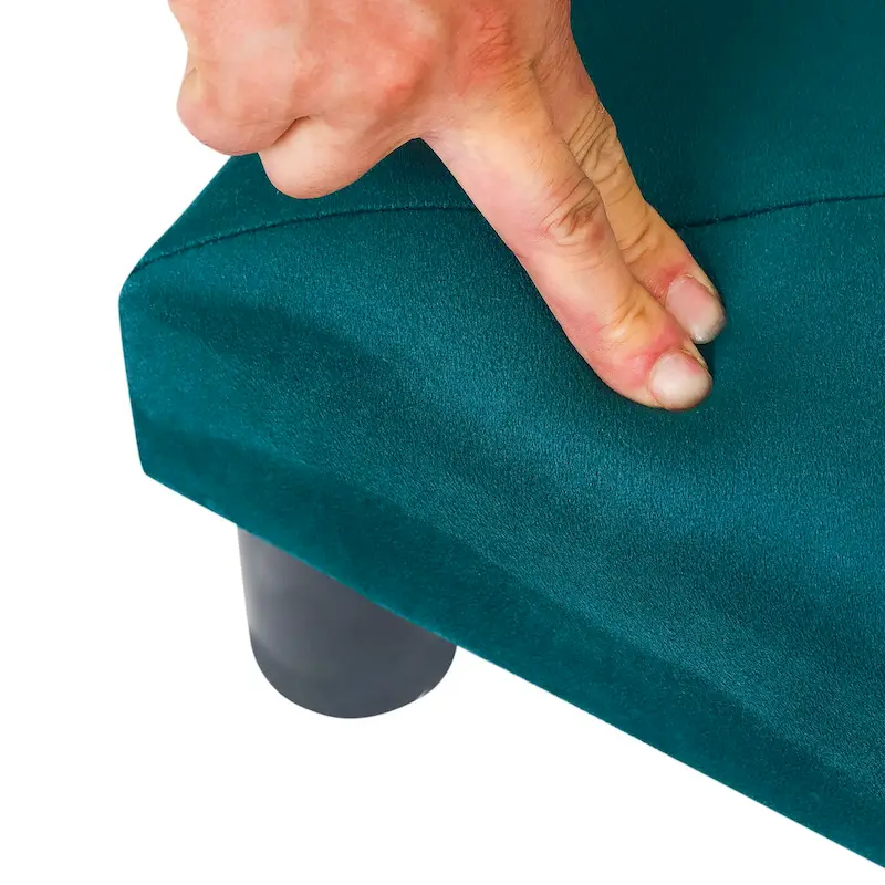 Velvet Tufted Foot Stool Ottoman – Blue / Dark Green / Paintings, Single