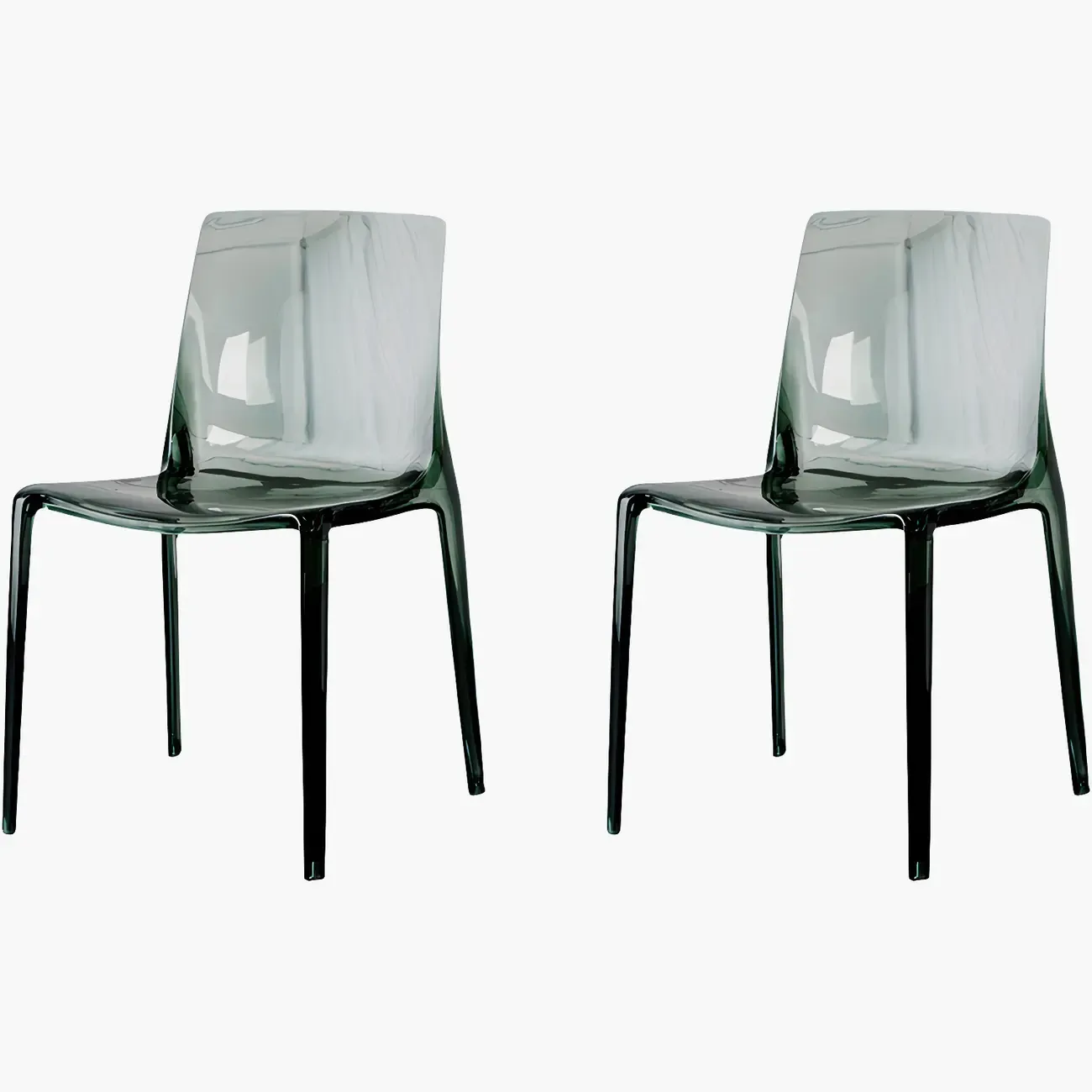 Amber Acrylic Armless Low Back Dining Chair