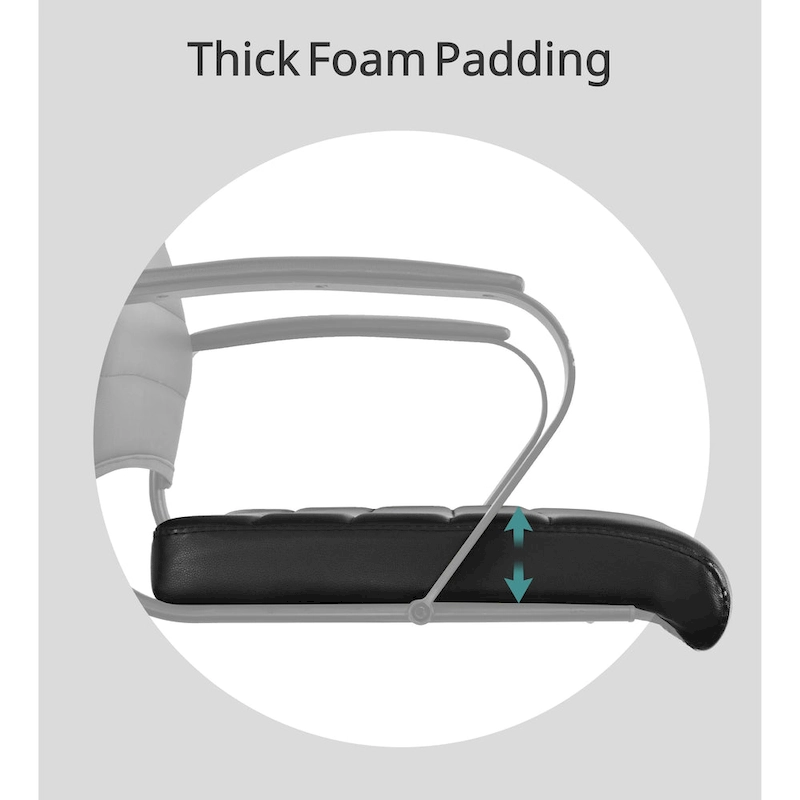 Modern High Back Office Chair Ribbed PU Leather Swivel Tilt Conference Room Computer Desk Cushion Seat Boss