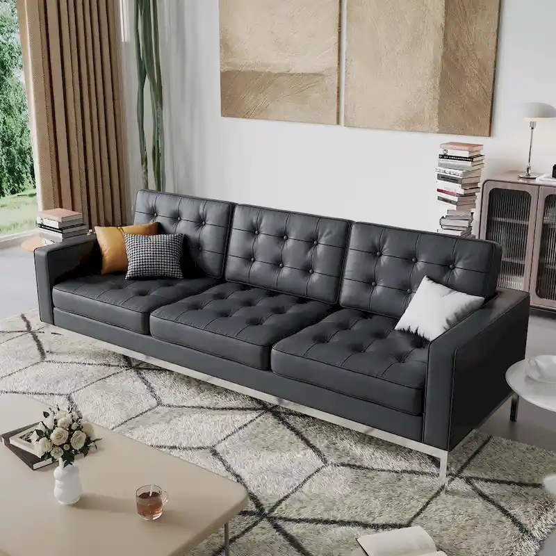 Mid-Century Modern Tufted Sofa