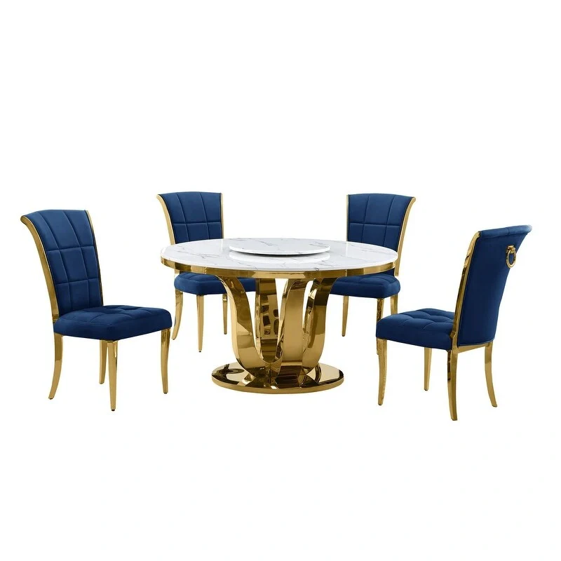 Best Quality Furniture D325-SC324-7 5 Piece Round Dining Set