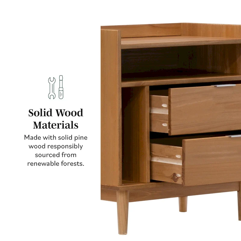 Middlebrook Modern Gallery Top Solid Wood Nightstand