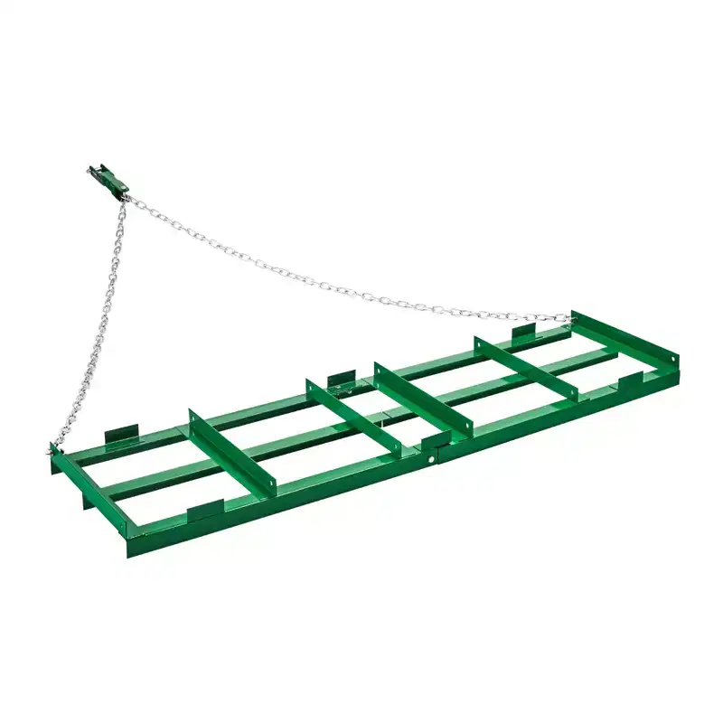 VEVOR Drag Harrow, 6 ft Heavy Duty Tow Behind Drag Harrow with Adjustable Bars & 72 in Chain, Driveway Grader Landscape Rake, Green