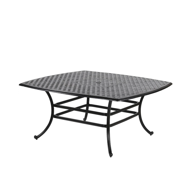 South Ponto Aluminum 64-inch Square Lattice-patterned Dining Table