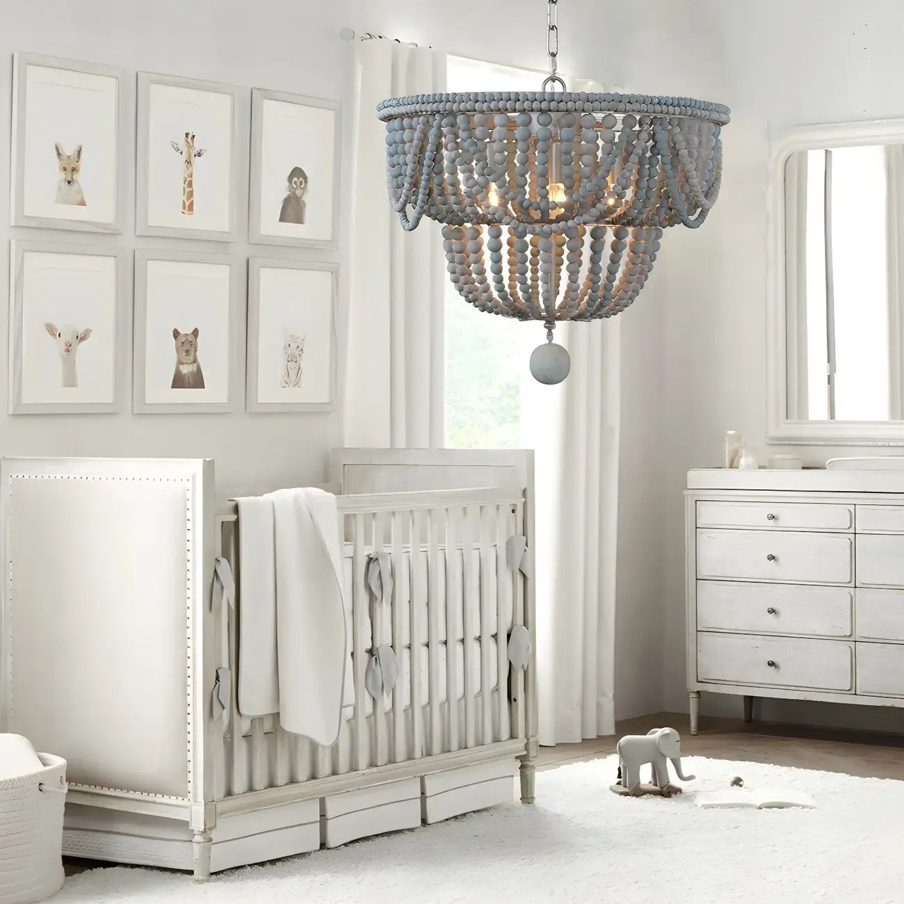 Bohemian Blue 4-Light Adjustable Hanging Chandelier