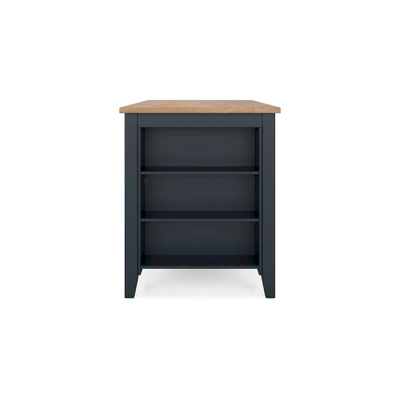 Counter Height Dining Table, 60 Inch, Dark Blue Brown Mango Wood