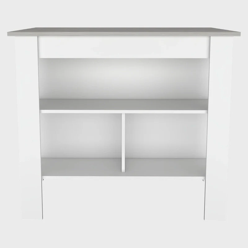 Kitchen Island with Four Legs, Three Shelves
