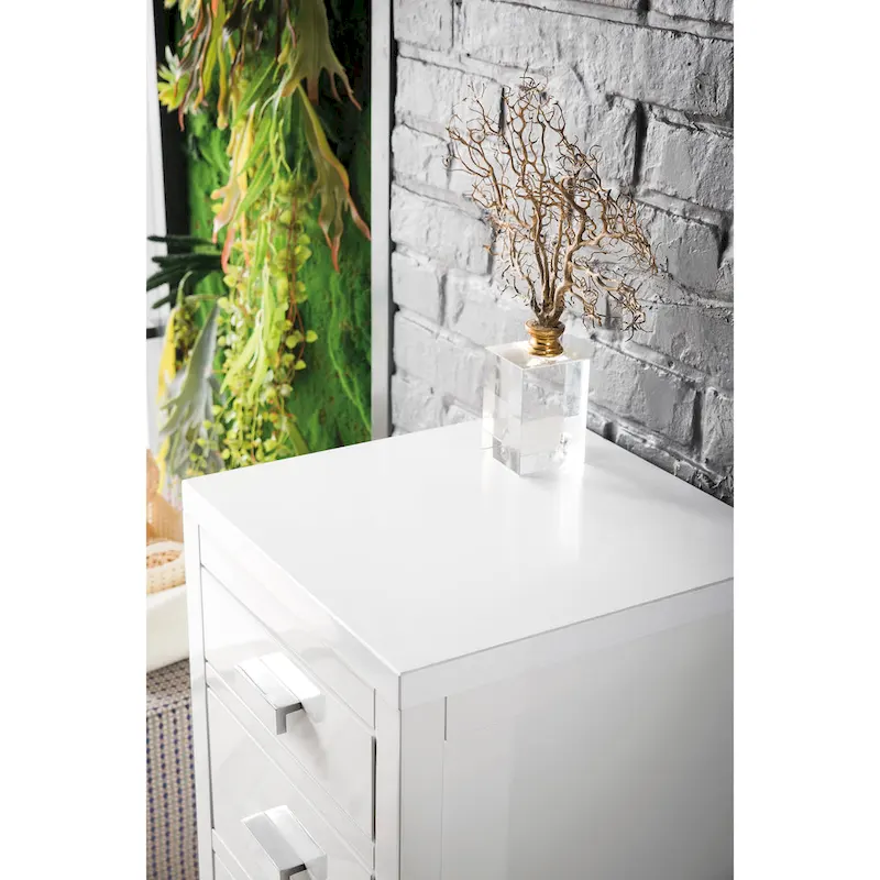 James Martin Vanities Addison 15  Base Cabinet w/ Drawers, Glossy White