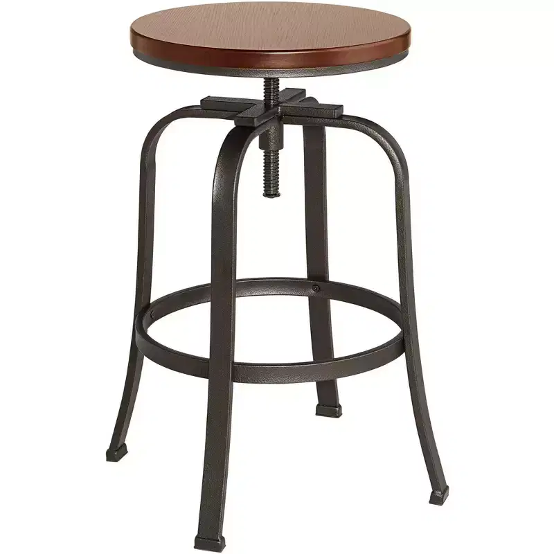 Elm Lane Radin Hammered Bronze Swivel Bar Stool Brown 29 High Industrial Adjustable Brown Seat with Footrest for Kitchen Counter Height Island Home