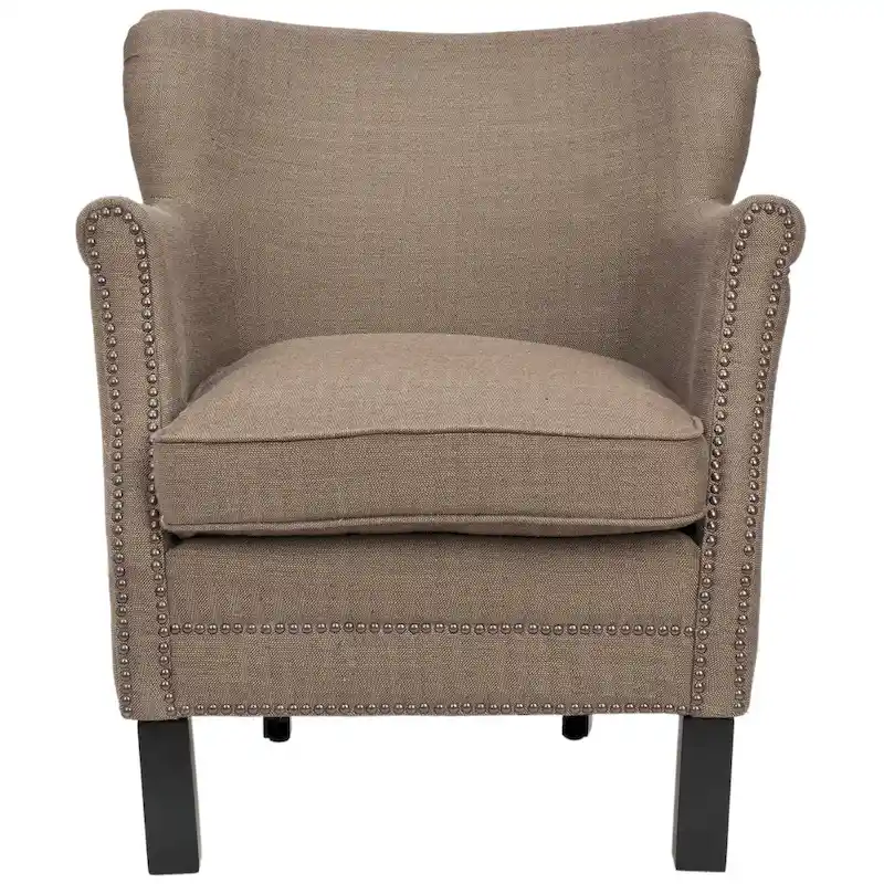 SAFAVIEH Corie Brown Club Chair - 26.6  x 28.9  x 29.3  - 27Wx29Dx29H