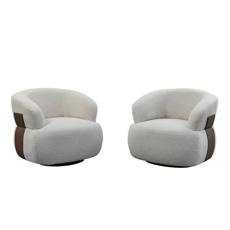 Kieon 33 W 360 Swivel Modern Barrel Chair Accent Chair Set of 2