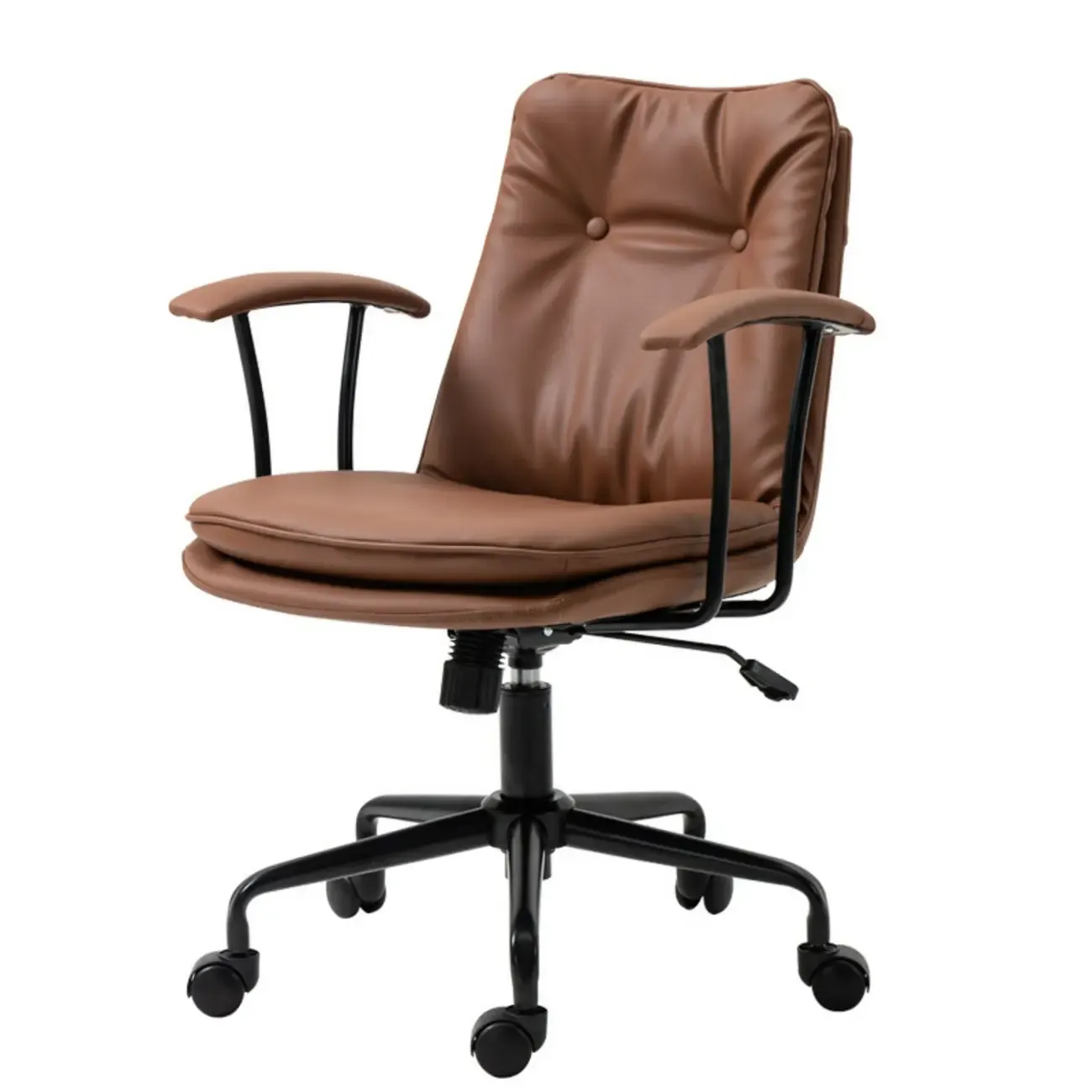 Modern Army Green Leather Adjustable Swivel Office Chair