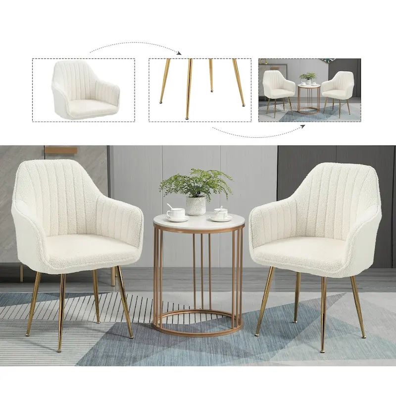 AVAWING Upholstered Dining Chair (Set of 6) Velvet Accent Arm Chair