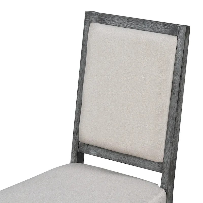 5-Piece Dining Set Extendable Round Table and 4 Upholstered Chairs Farmhouse Dining Set