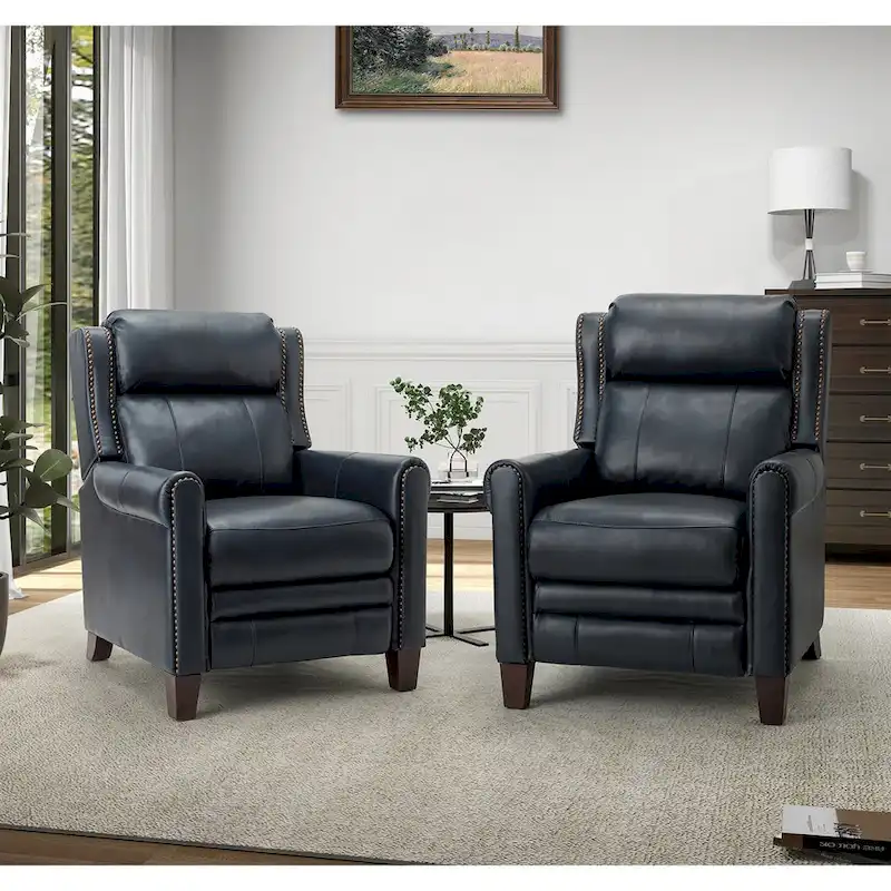 Felisa 32.48 Wide Genuine Leather Manual Recline Set of 2