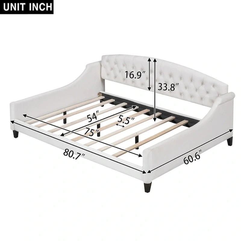 Modern Luxury Tufted Button Daybed, Full