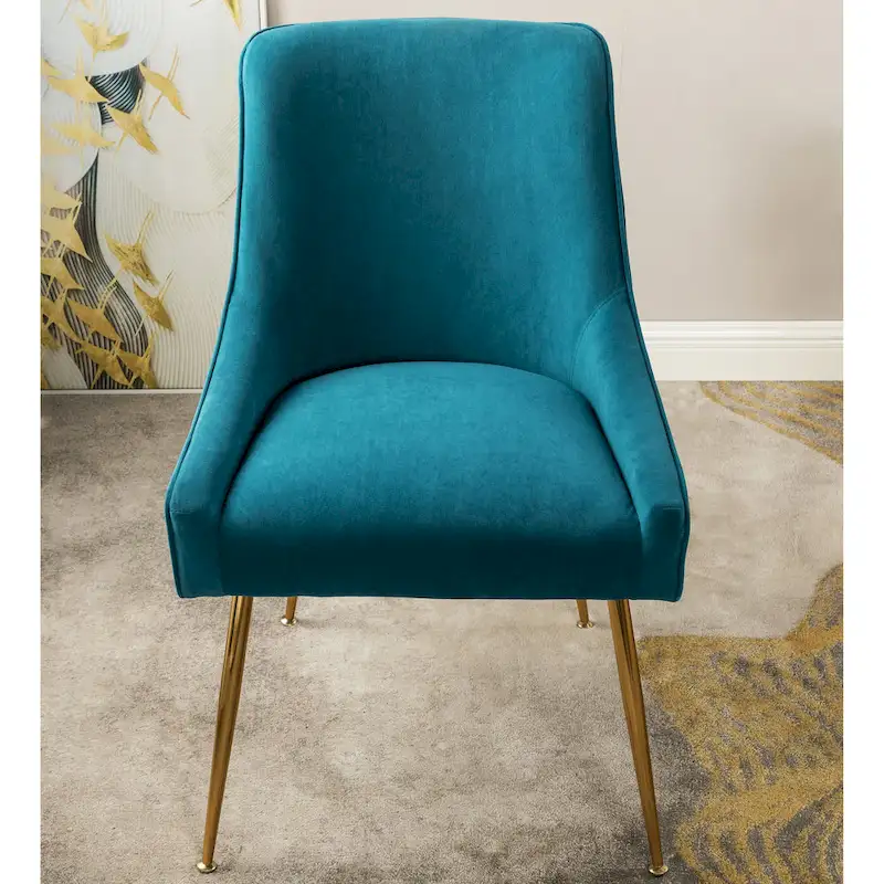 Mid Century Velvet Upholstered Dining Chair