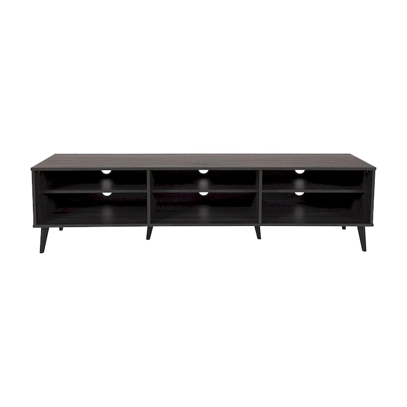 Brown/Grey & Grey TV Bench with Open Shelves, Fits TVs up to 85