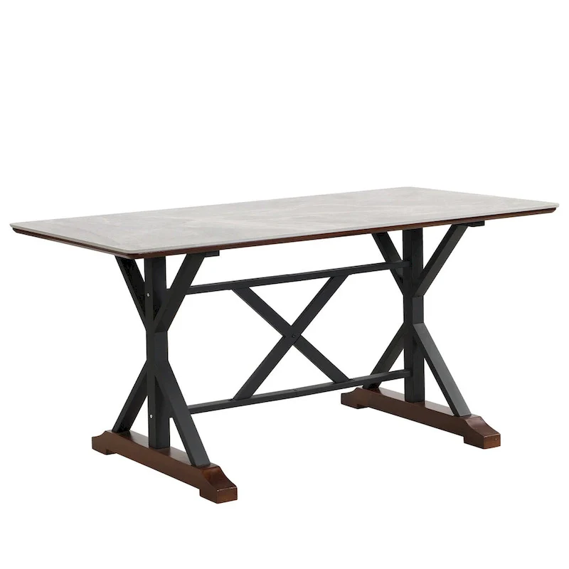 Sintered Stone Dining Table - Rectangular, Seats 6 (Gray)