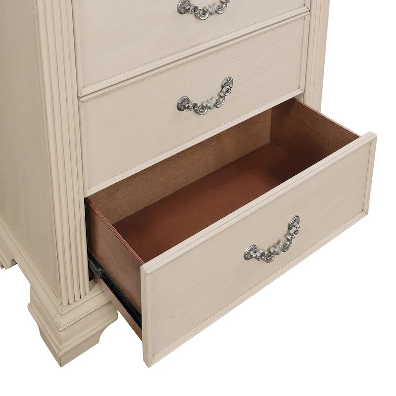 Stroh Traditional 5-Drawer Trim Molding Chest by Furniture of America