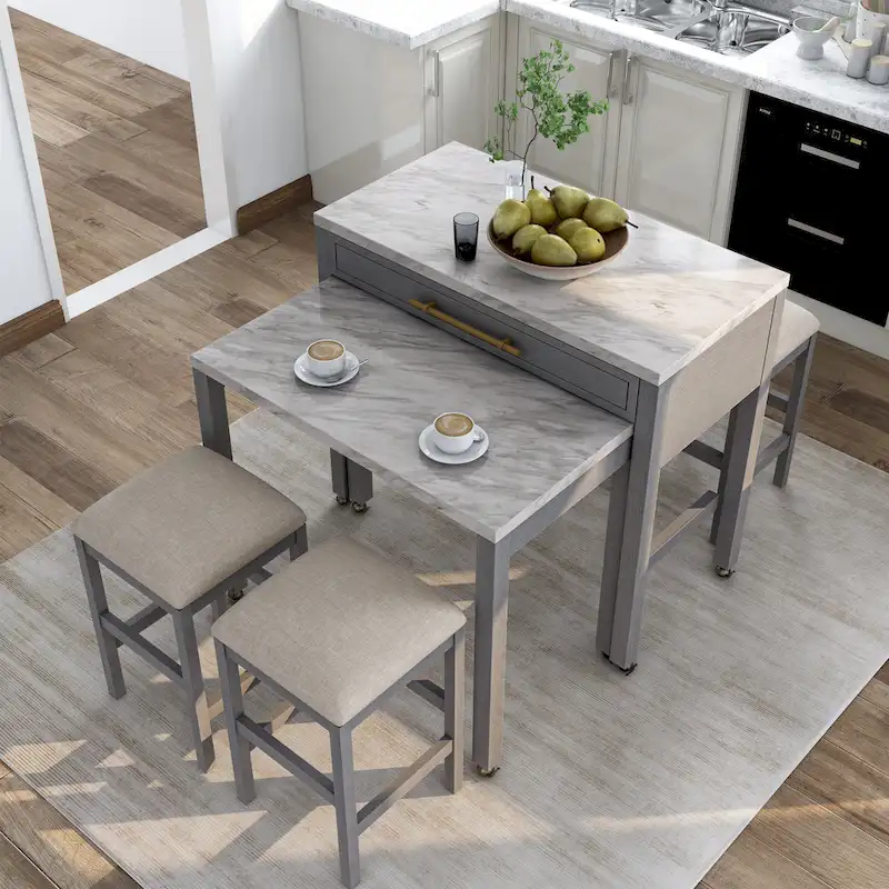 Furniture of America Delware Farmhouse Grey 39-inch Wood Counter Height Dining Table