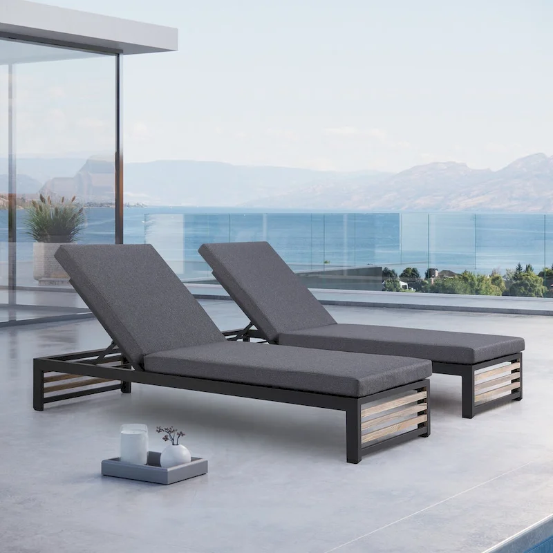 Cadora Outdoor Chaise Lounge ( Set of 2)